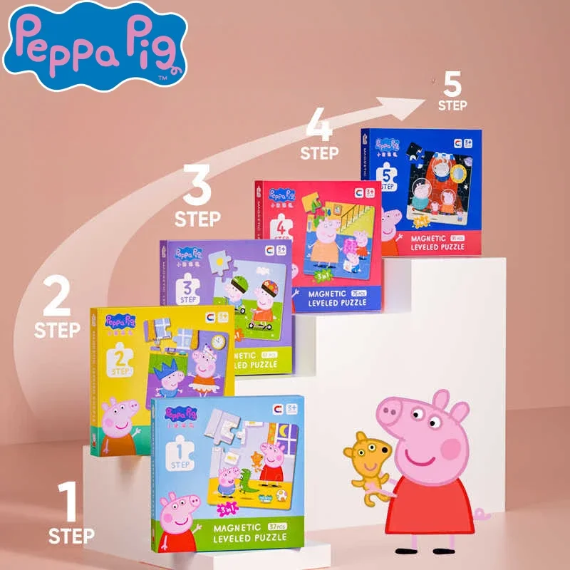 Kawaii Peppa Pig لغز مغناطيسي للأطفال لطيف الكرتون أنيمي الطفل التعليم المبكر المتقدمة المغناطيسي لغز كتب لعبة الفتيات الهدايا