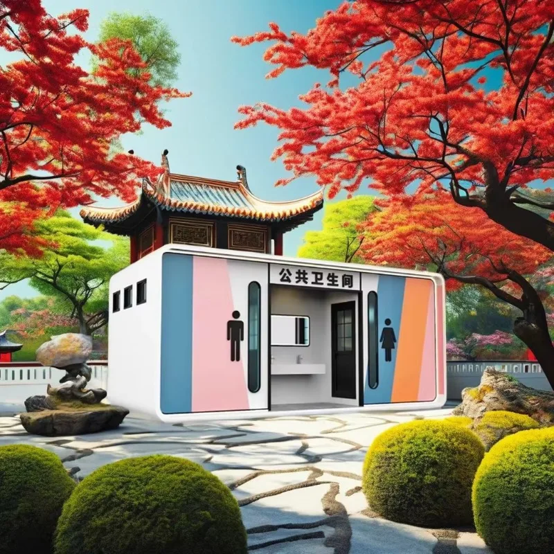 Customized Modern Steel Mobile Smart Apple Warehouse Prefab Scenic Chinese Public Toilet Modern Shower Room Made Portable Toilet
