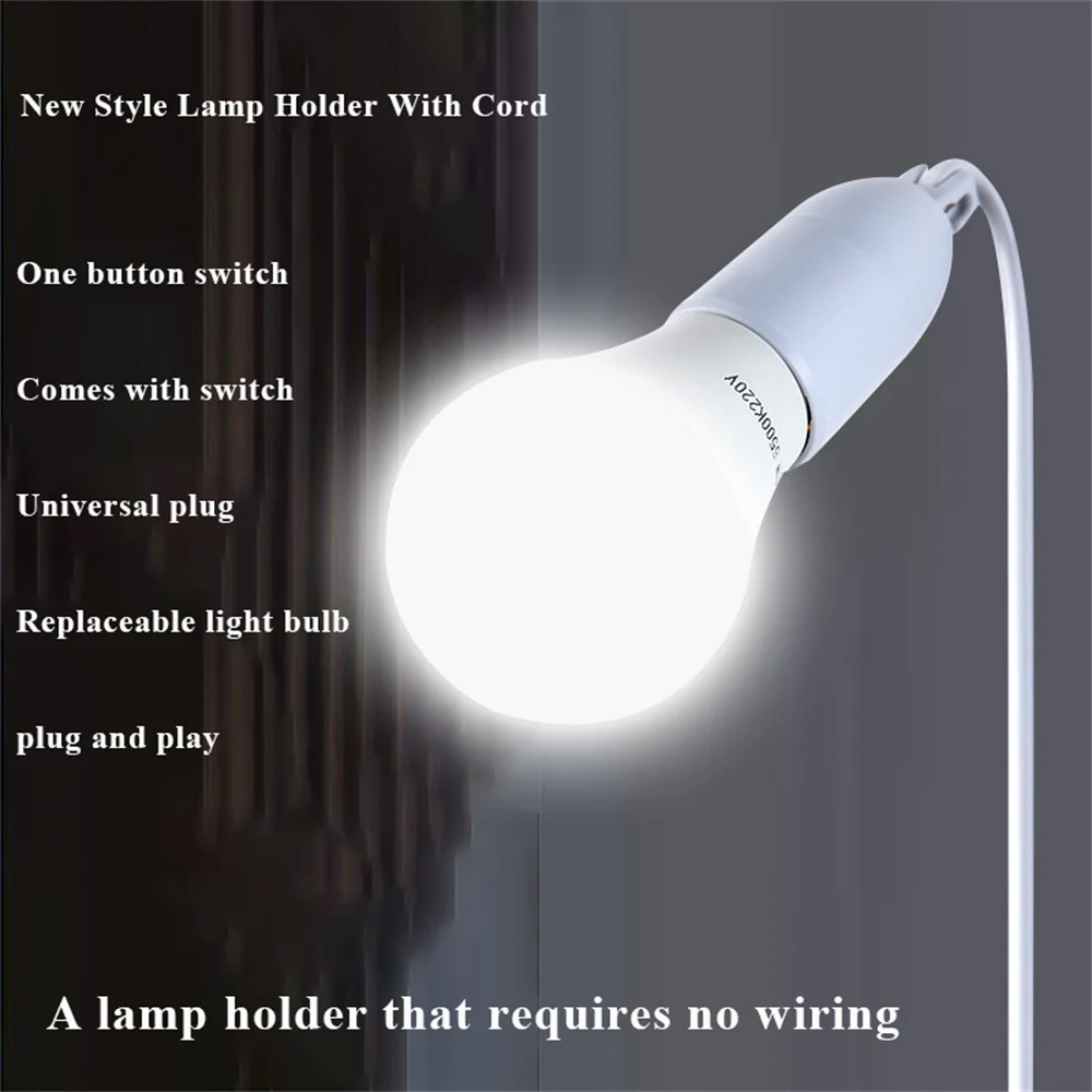 E27 Lamp Base Holder With 3-11 Meters Switch Wire US Plug 1.8m Power Cord Cables For Pendant Led Bulb Hanglamp Suspension Socket