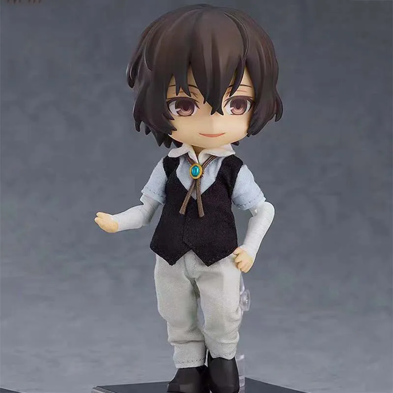 Anime Dazai Figurine Real Clothes Model Bungo Stray Dogs Action Figure Dazai Osamu Nendoroid Toys Movable PVC Collectible Dolls