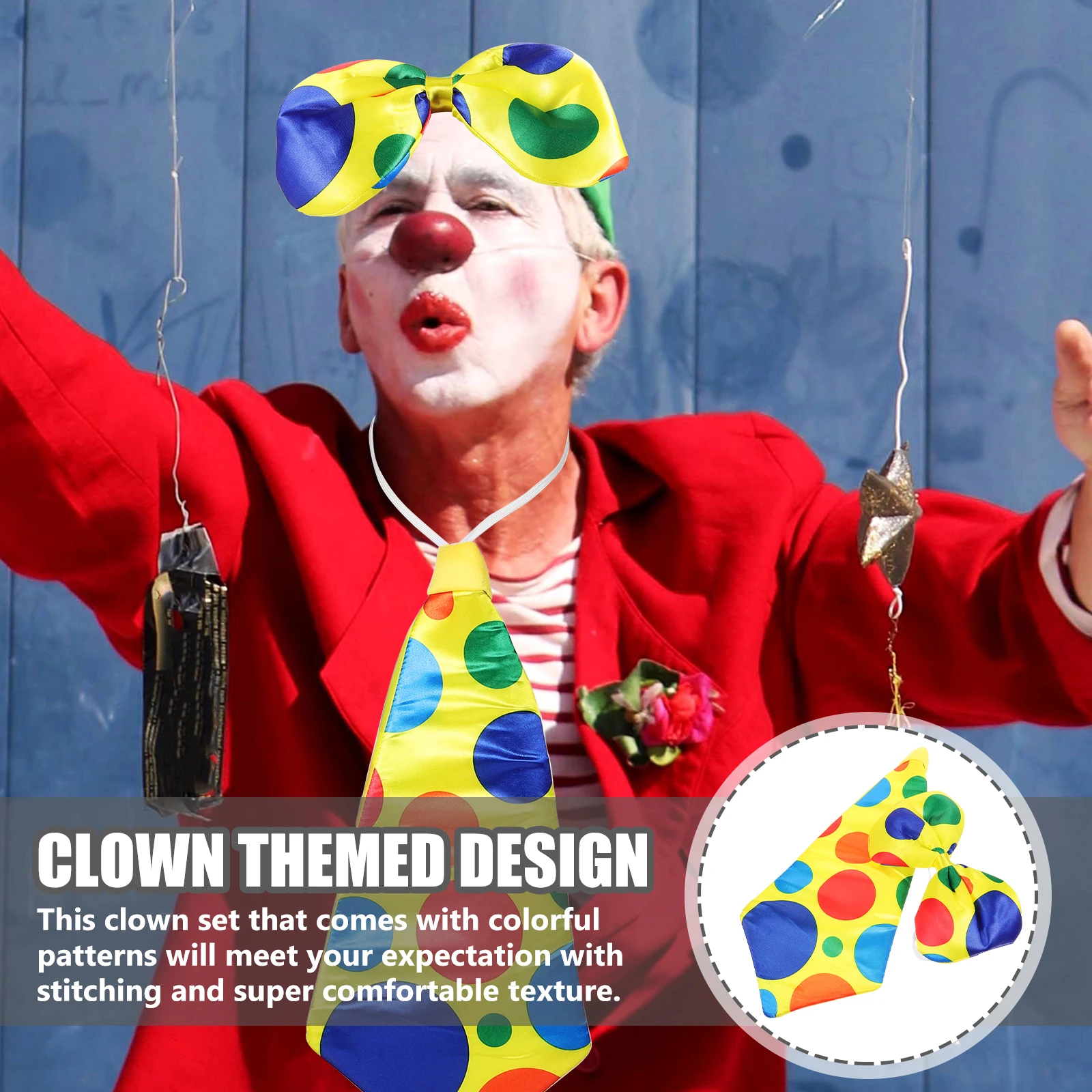 

2 Pcs Bow Tie Set Clown Suit Outfits Carnival Costume Halloween Costumes Headgear