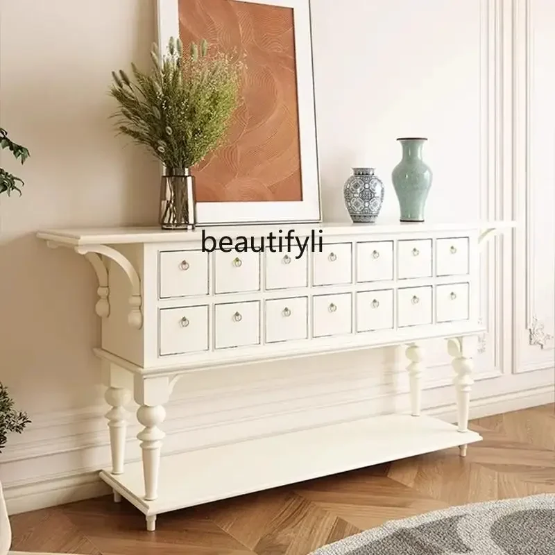 

SS ss7486 Французский средневековый шкаф с несколькими ящиками у стены, полностью установленный американский сельский ретро-кабина на крыльце из массива березы