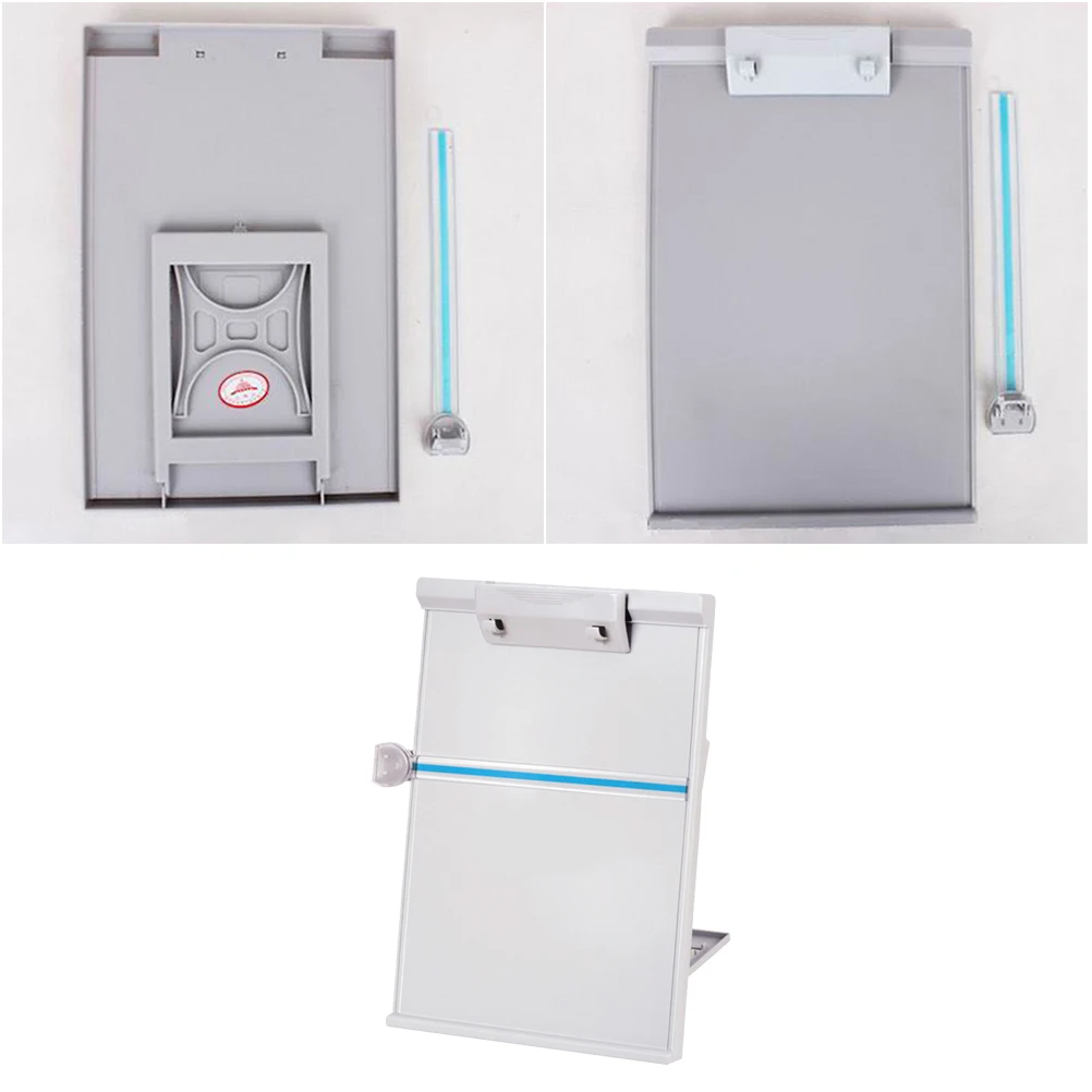 

1pc Adjustable Book Stand ABS Document Rack Recipe Holder Page Support for Reading Music Scores Cooking Copybook Light Grey