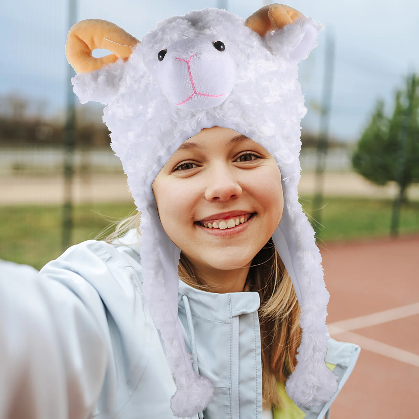 Tiermütze, bezaubernder Schaf-Stil, Winterhaube, Ohrenklappenmütze für Kinder und Erwachsene, elastisches, warmes Kostüm-Performance-Zubehör