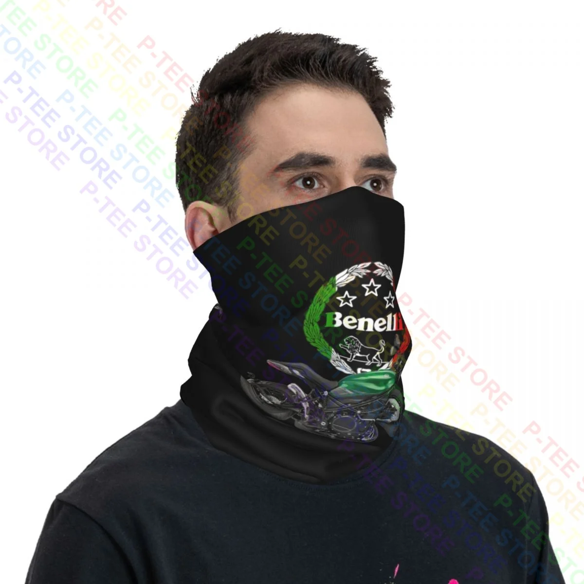 Benelli 2020 Italia Auto Racing Black Neck Gaiter Bandana Sjaal Gezichtsmasker Eenvoudige Hoofddeksels Bergbeklimmen