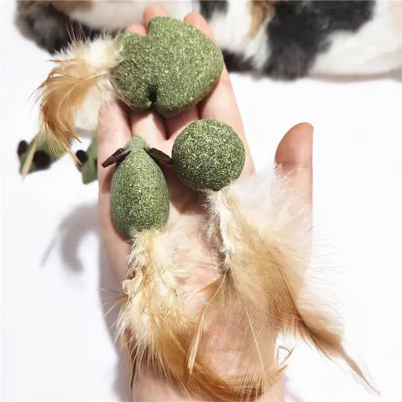Pet Catnip Toys Cat Mint Ball Edible Catnip Ball Mouse Safety Healthy Cat Mint Cats Home Chasing Game Toy Product Clean Teeth view 5