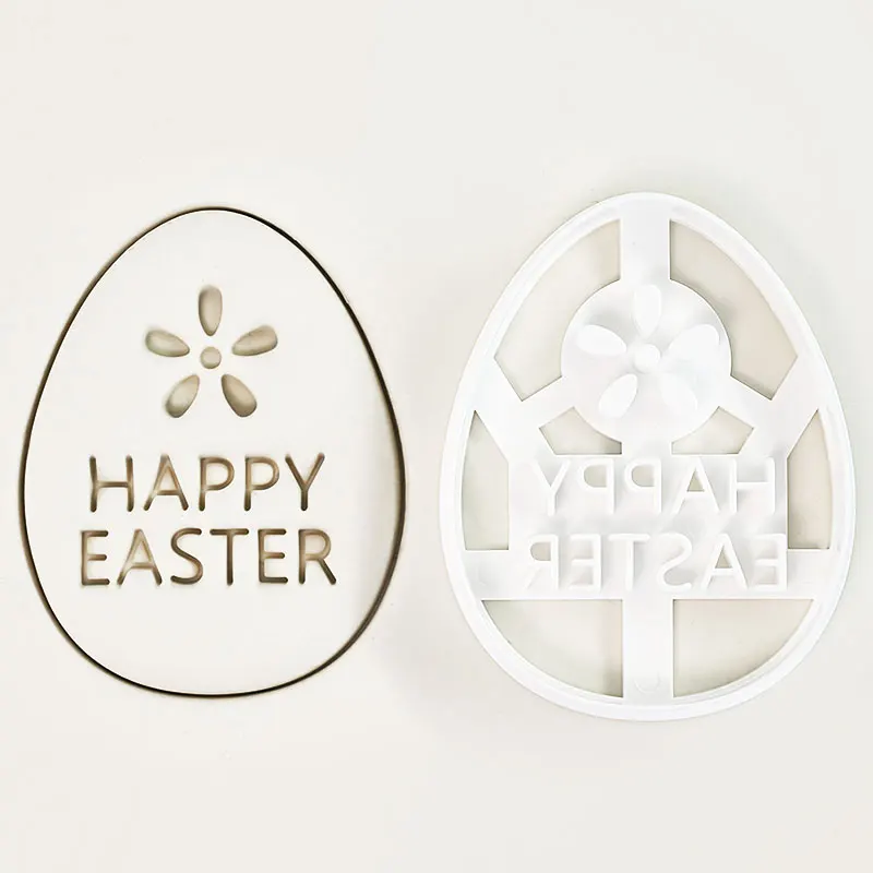 4 Pcs Easter Cookie Cutters 3D Cartoon Easter Bunny Rabbit Egg Chick Shaped Cookie Molds for Easter Party Decor - view 5