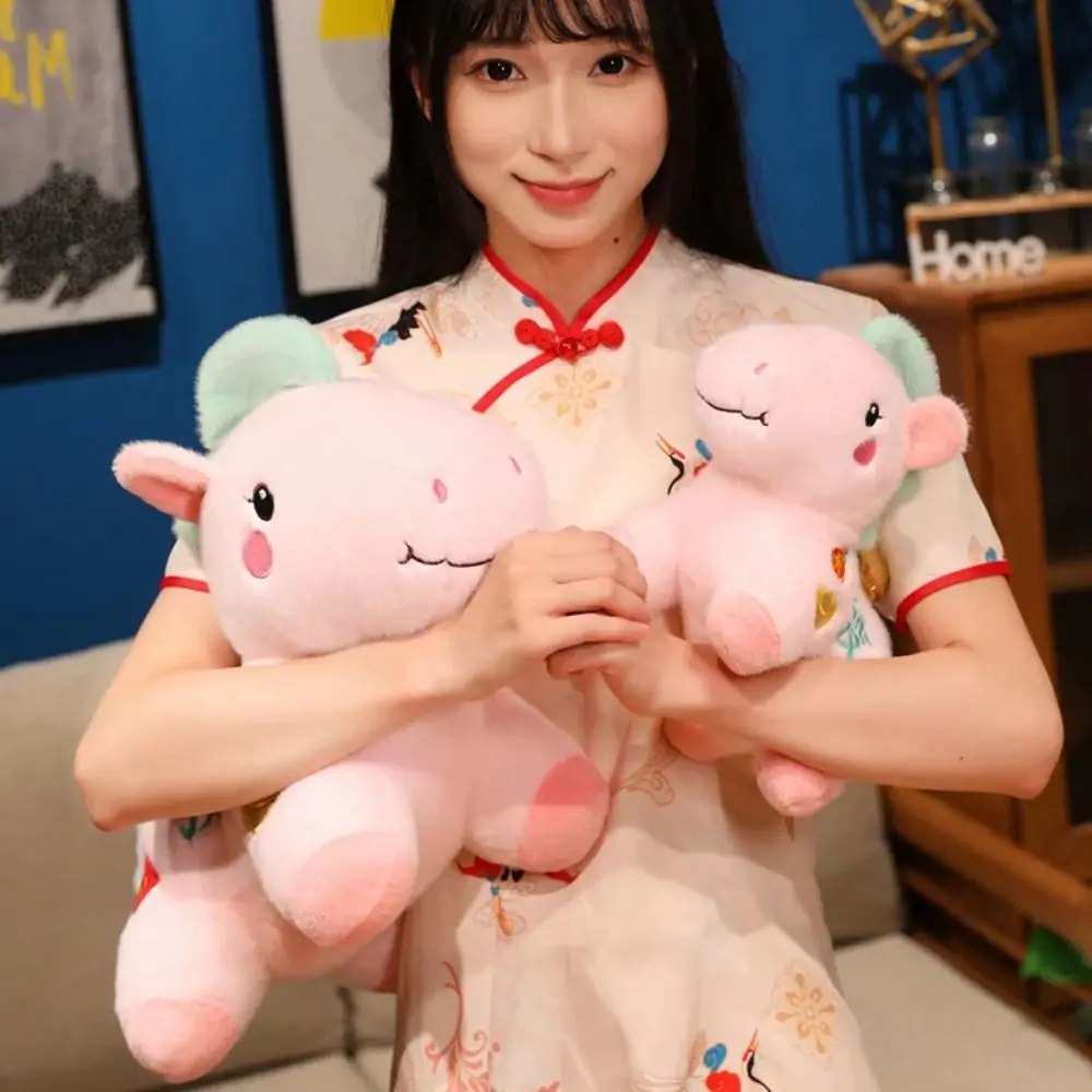 2026 Horse Year Zodiac Horse Figurine Soft Stuffed Letter Print Lucky Pony Plush Toys Decorative Realistic Horse Year Mascot