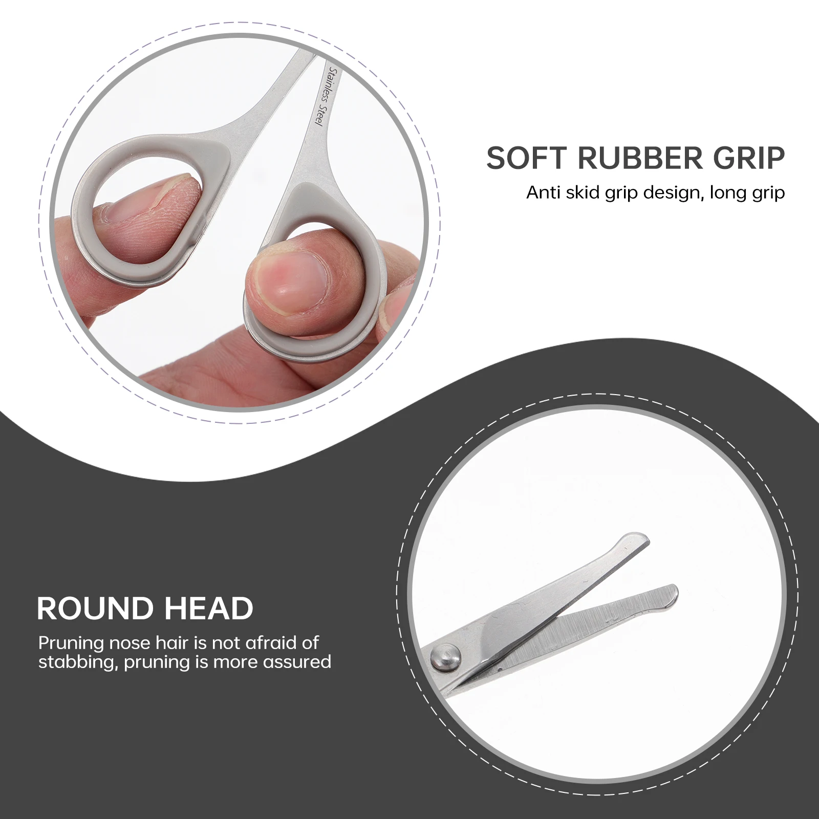 3 قطعة مقص ماكياج الفولاذ المقاوم للصدأ قسط الحاجب اللحية الأنف الشعر التهيأ التشذيب مقص مجموعة أداة شعر الوجه