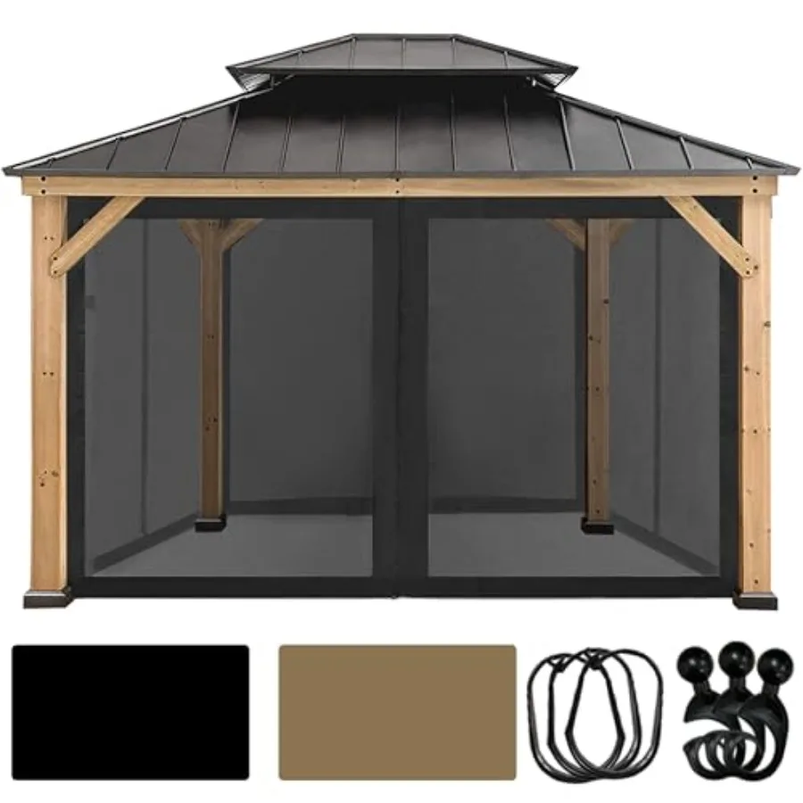 

Universal Replacement Canopy Mosquito Netting Screen Sidewalls Only for 10' x 12' Gazebo Canopy