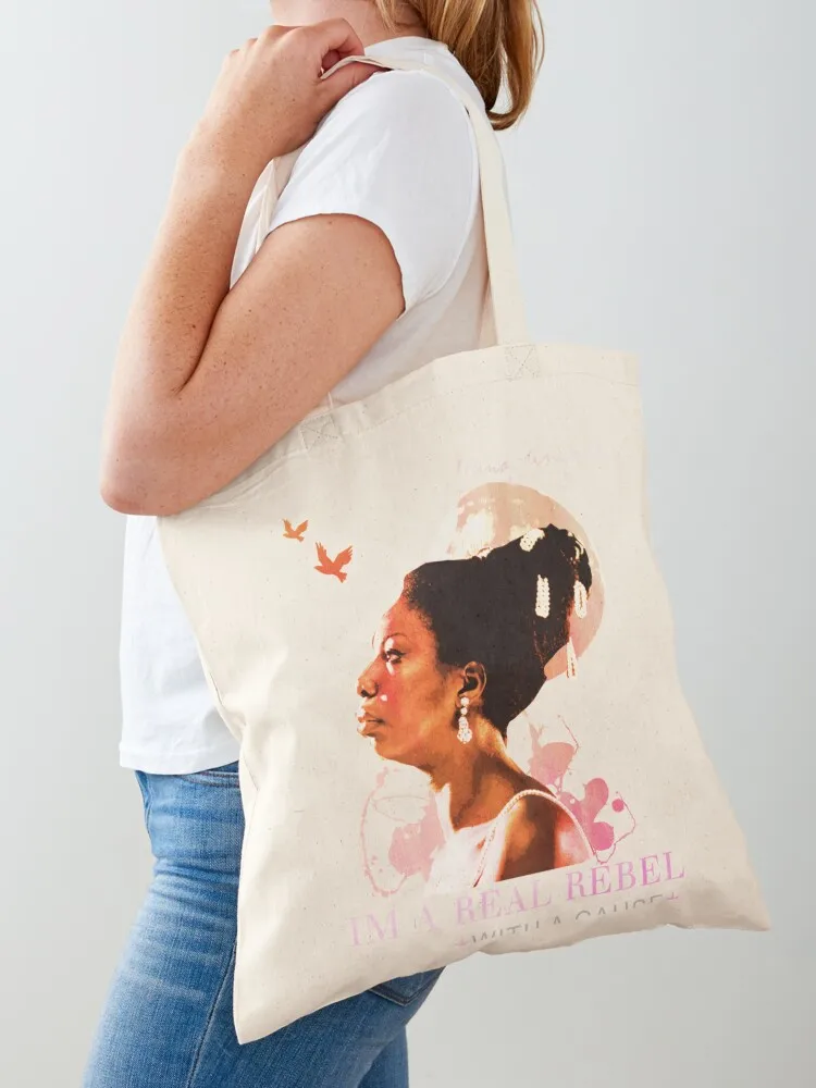 Nina Simone-quote Long Sleeve T-Shirt Tote Bag tote bag canvas Women's shopper bag canvas bags the tote
