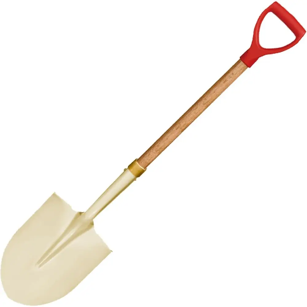 

Aluminum Bronze Non-Sparking Bent Neck Shovel, 41 Wooden Handle, Plastic D-Grip, Safety Tool, DIN Certified
