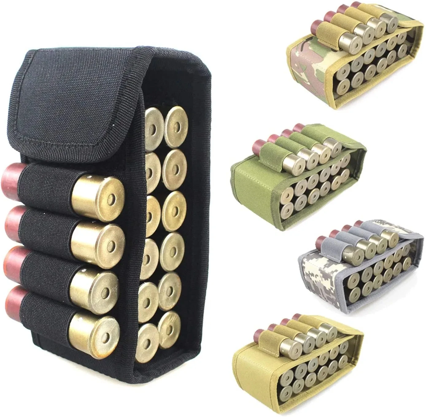 12 Rounds Tactical Cartridg Shotgun Foldable Pouch 12 Gauge Holder Bag Gun Ammo Bullet Mag Bag Hunting Shell Accessories