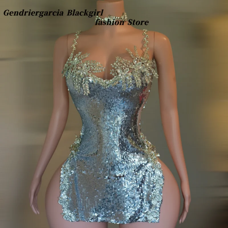 Silver Backless Sequin Dress - AliExpress