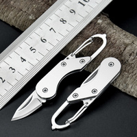 Stainless Steel Mini Folding Knife Outdoor Camping Portable Pocket Keychain EDC Multitools Knives With Buckle