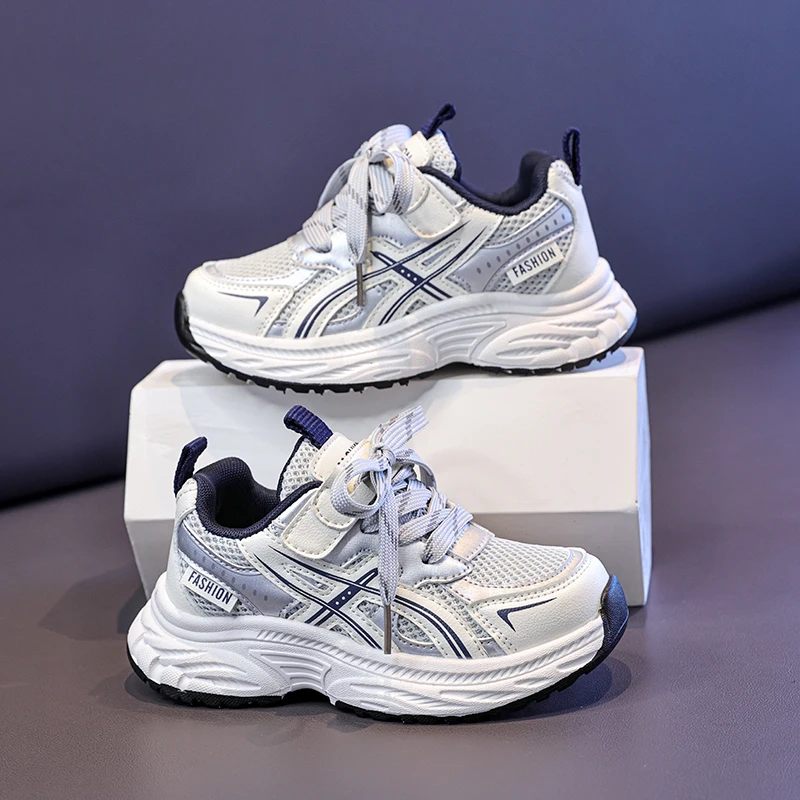 

Fashion Double Mesh Breathable Kids Athletic Shoes Flexible Shockproof Running Sneakers For Daily Boys Girls Outdoor Wear