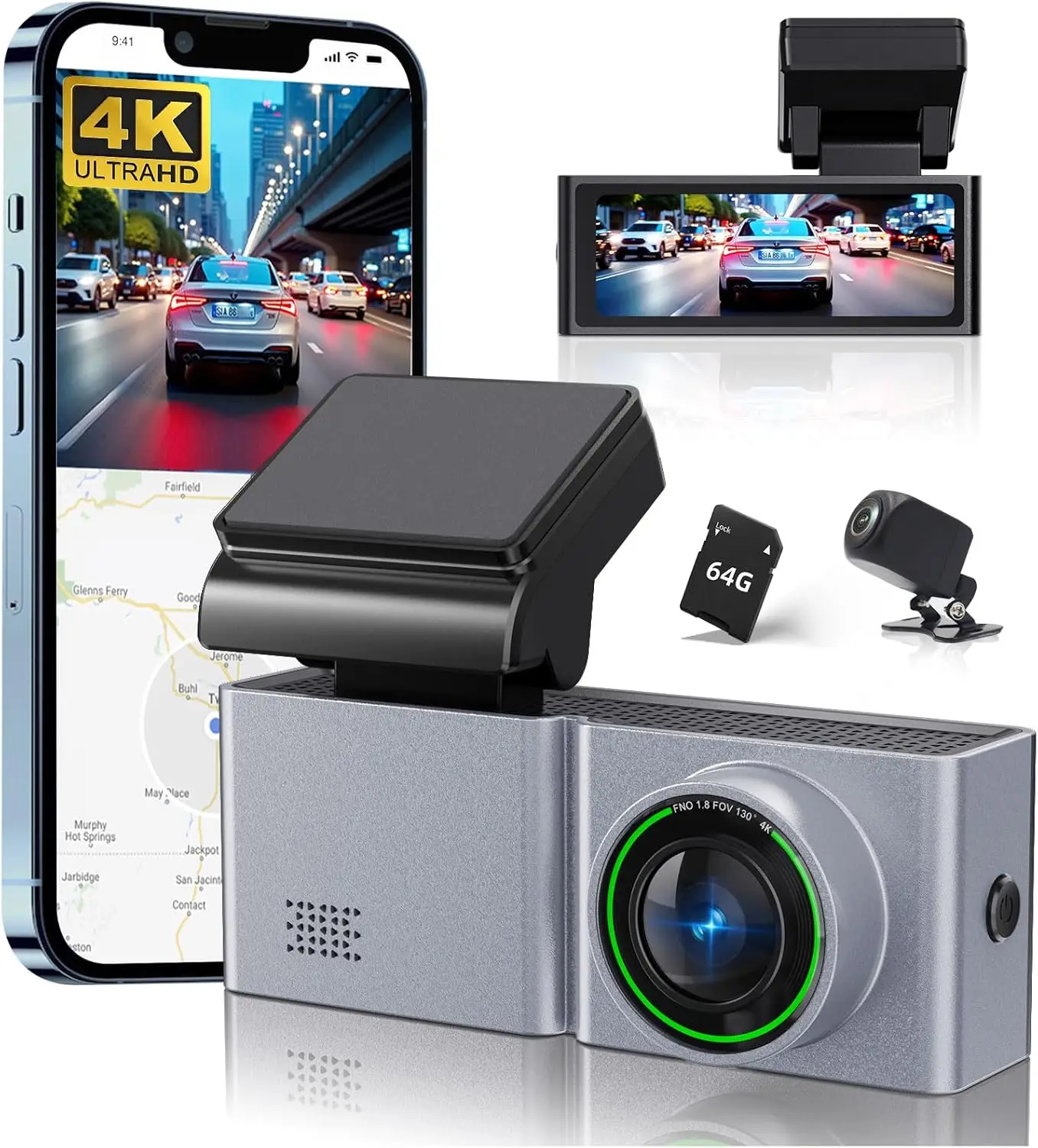 4K Dual Camera Dash…