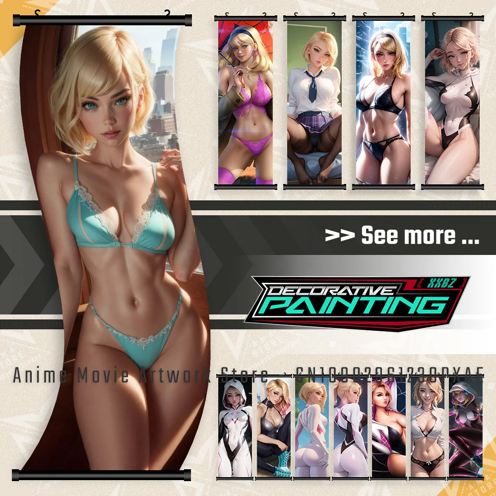 

The Avengers Spider Man Gwen Stacy Print Poster Wall Artwork Scrolls Picture Marvel Room Canvas Hanging Painting Home Decoration