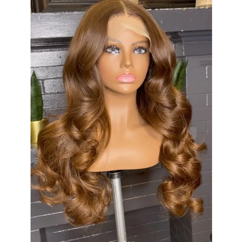 26inch Silk Top Blonde Brown Body Wave 5x5 Silk Base Jewish Human Hair Wig With Baby Hair HD Lace European Hair Preplucked