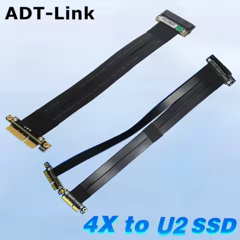 High Speed Dual PCIE X4 to U.2 SSD Adapter Cable PCI-E 3.0 4x Bending Adapter Connector for U2 Gen3 Solid State Drive Riser Card