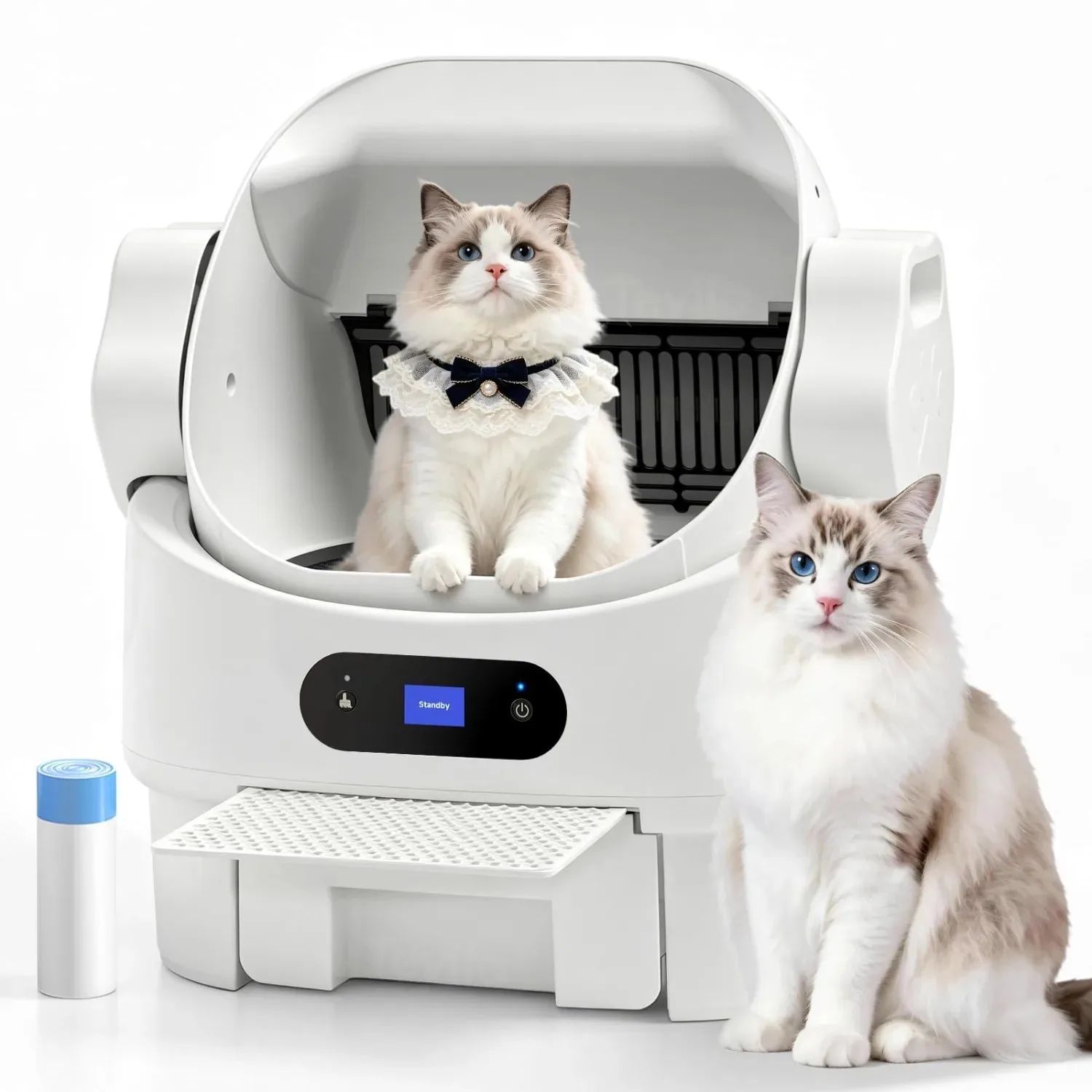 Self Cleaning Cat Litter Box,Automatic,Safety Sensor,Display,8L Waste Bin | Large Space,Ultra-Quiet,Multi-Cat