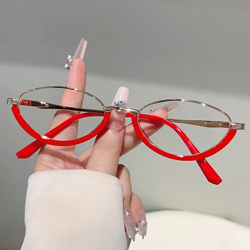 KAMMPT Ovale Brille für Damen, schick, 2025, neue blaues Licht blockierende optische Rahmen, trendige Vintage-Luxus-Markendesign-Dekor-Brille