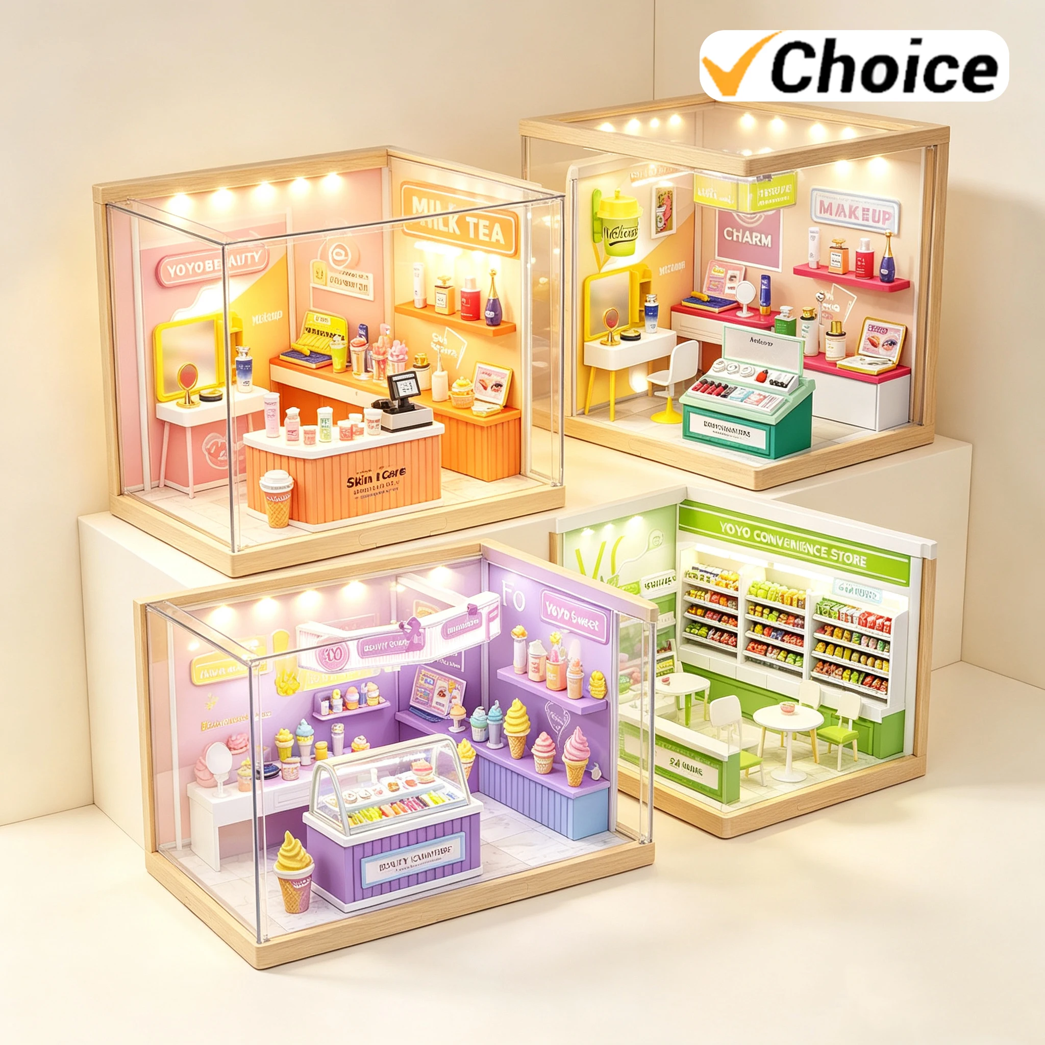 DIY Miniatures Handcrafted Miniature Scene Cottage Toy Birthday Gifts Assembly Toys Model Store Display Pieces Home Decoration