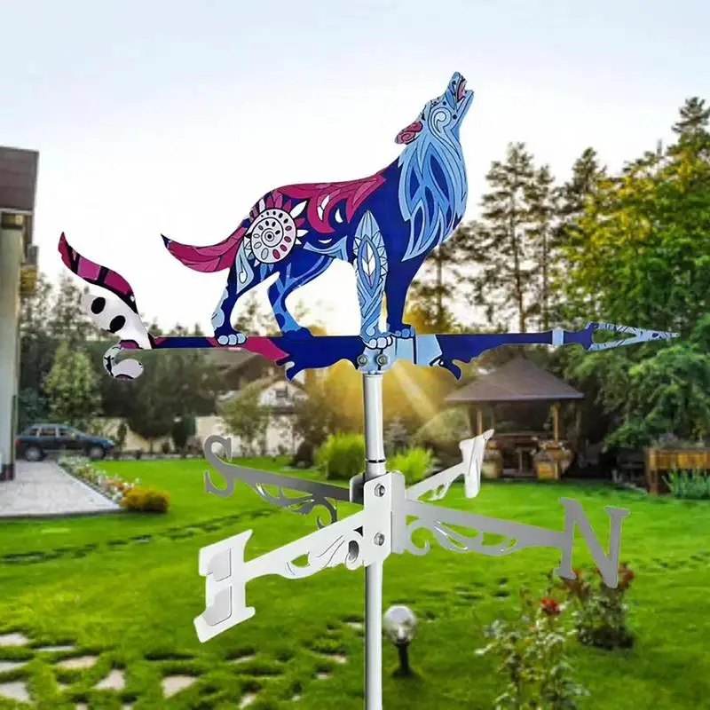 Outdoor Rooster Wind Indicator Colorful Rooster Decorations Animals Garden Weathervanes Wind Spinner for Garden Farmhouse view 4