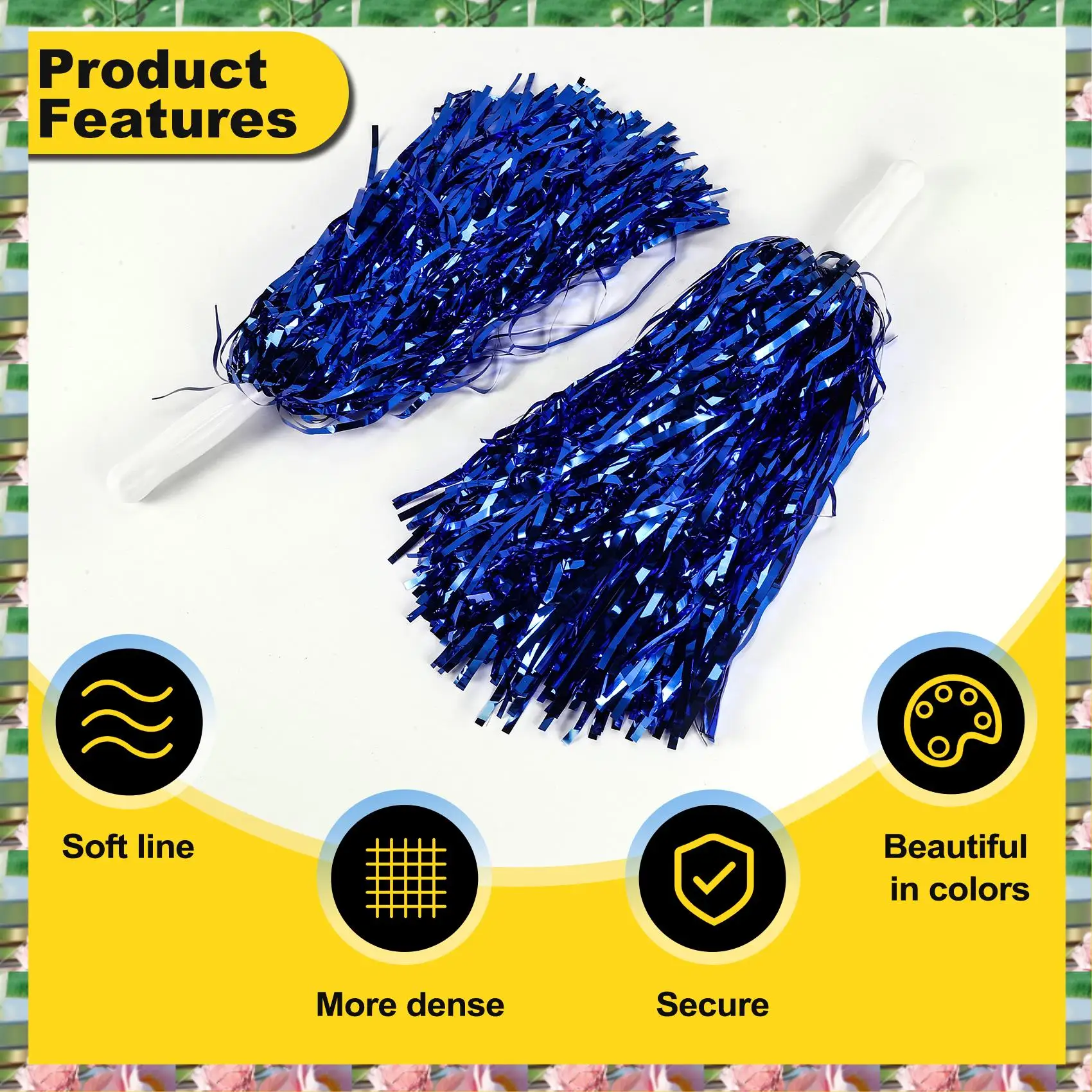 

Sports 24Pcs Cheerleading Pom Poms Metallic Foil Cheer Pom Poms With Plastic Handle For Adults Kids Cheerleaders Party,24Pcs Che