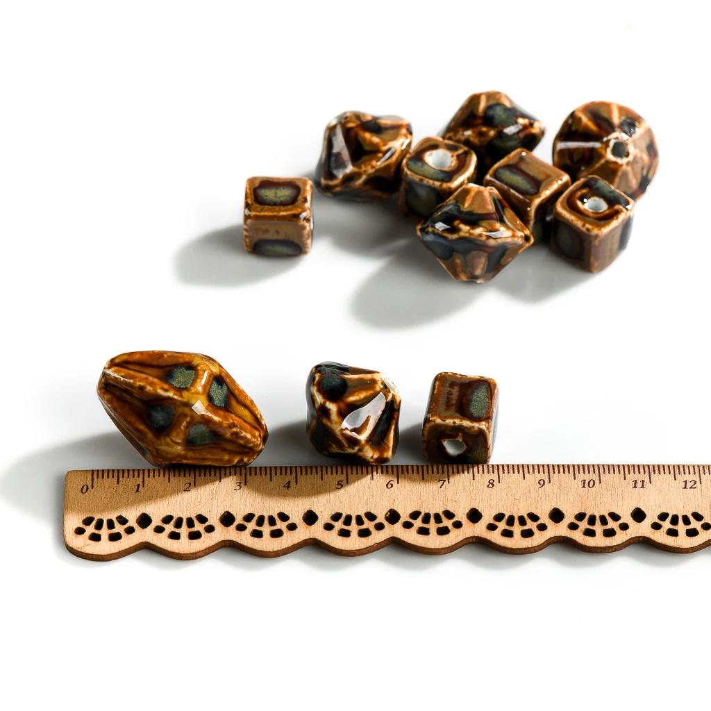 Large Square UFO Shaped Ceramic Beads Exquisite Jewelry Accessories Making Materials #XN577