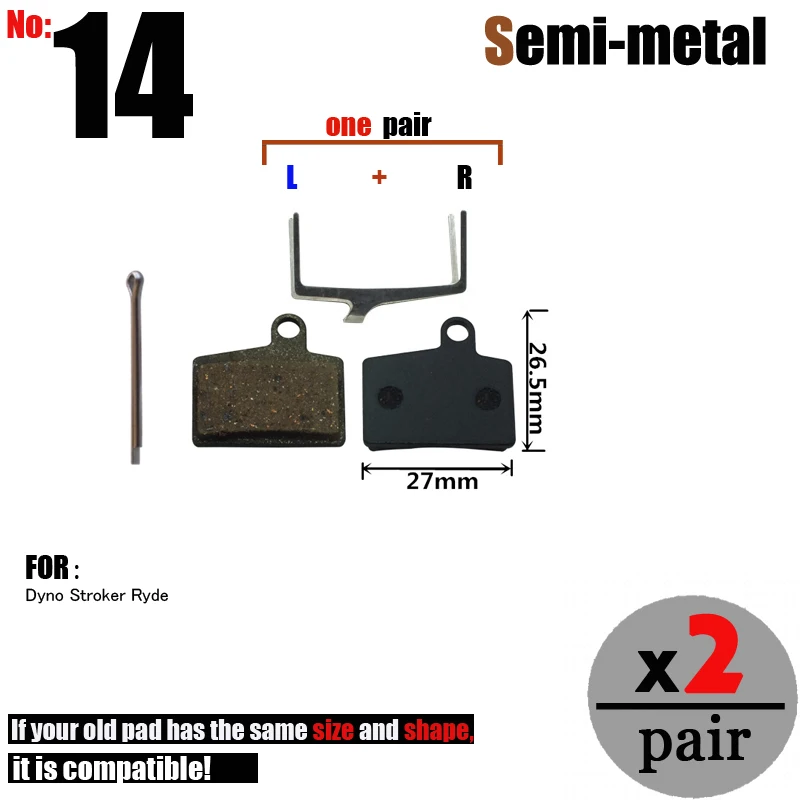 DELT 2 Pair Bicycle Disc Brake Pads,For HAYES,Stroker Ryde ,Dyno,MTB,Mountain,E-BIKE,Cycling,Part