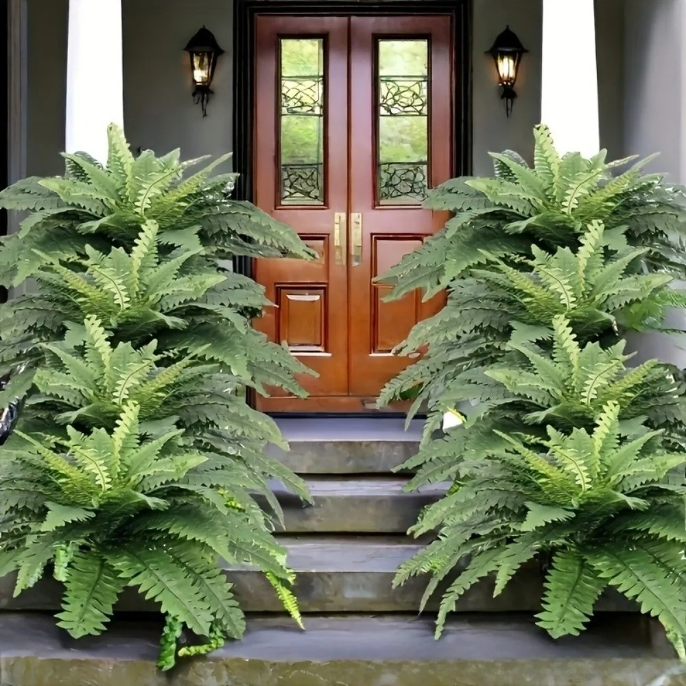 Plastic Artificial Plant Vine Green Color Rattan Leaves Fake Rattan Ivy Branches Silk Leaf Artificial Ferns Vine Outdoor Garden