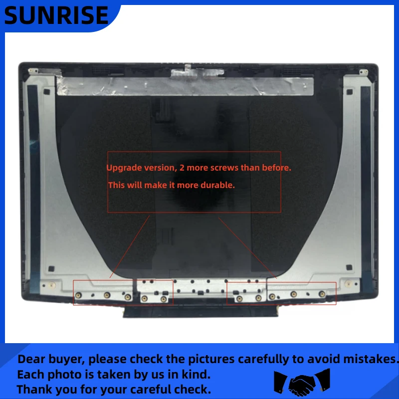 Aj+ YGCNV For Dell G Series G3 15 3590 LCD Back Cover Lid Top Case With Hinges Screw New