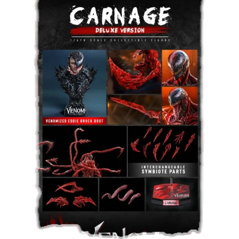 In Stock HotToys 1/6 MMS619/MMS620 Carnage Venom 2 Carnage Action Figure Toy Gift Model Collectible