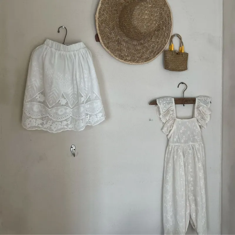 Fashion Baby Girl Cotton Lace Onesie Infant Toddler Child Strap Overalls Loose Outfit Summer Jumpsuit Casual Baby Clothes 1-7Y image 5