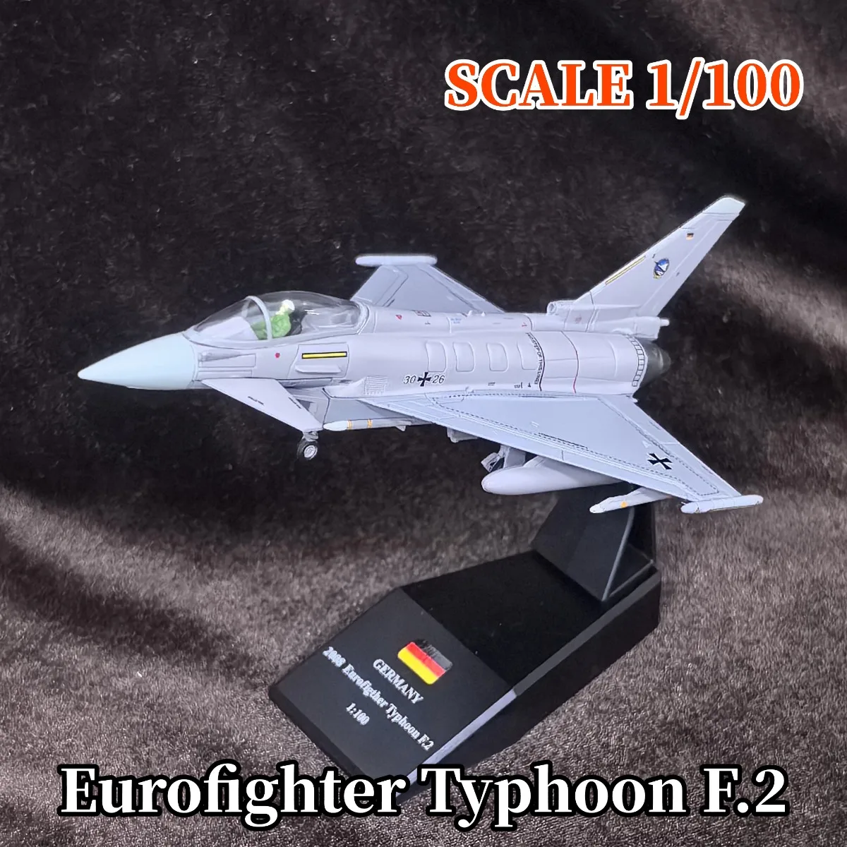 

Масштаб 1:100 Eurofighter Typhoon F.2 Модель истребителя Военный самолет Реплика авиационного бомбардировщика времен Второй мировой войны Коллекционная игрушка