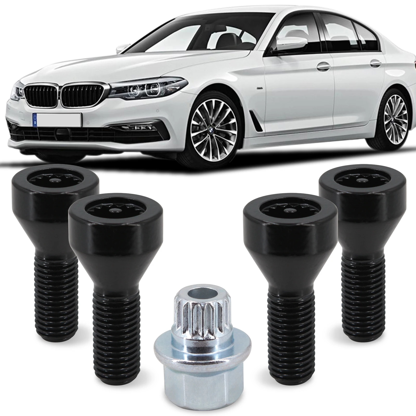 

Wheel Bolts Locking Lug Nuts For BMW Z4 Z3 M6 M5 M3 650i 535i 528i 525i Mini Cooper 36136786419 Wheel Lug Stud & Security Key