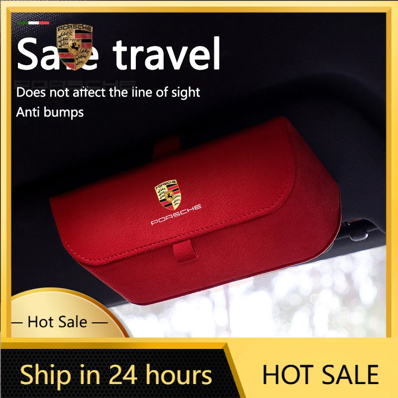 

Для Porsche Cayenne, Panamera, Macan, 911: 1 шт. замшевый держатель для очков на солнцезащитный козырек, клипса для хранения очков для Porsche Cayenne, Panamera