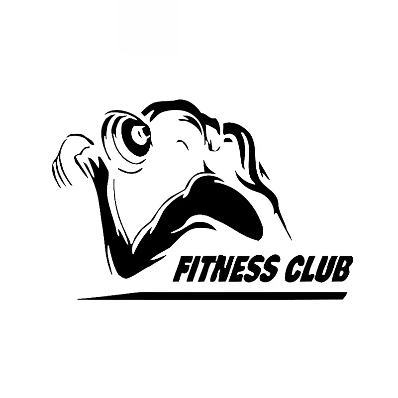 

Girl Fitness Club Sticker High Quality Car Window Decoration Personality Pvc Waterproof Decal Black/white, 15cm*10cm