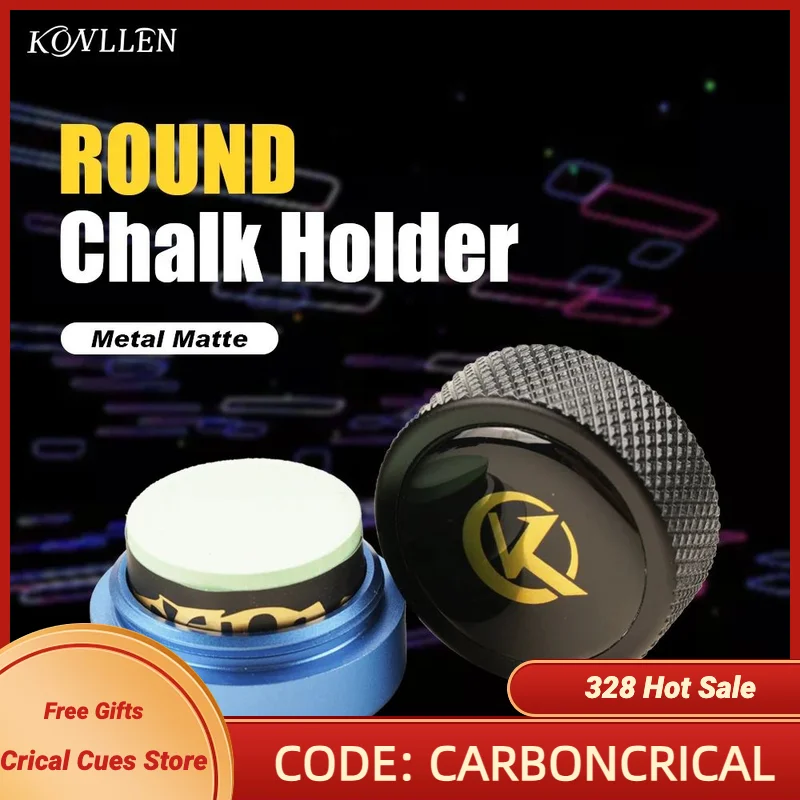 

KONLLEN Round Pool Cue Taom Chalk Holder-Portable Metal Cue Chalk Holder Case for Billiard Carom Cue Snooker Sports Accessories
