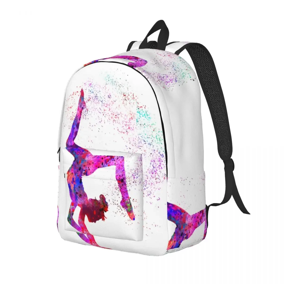 Gymnastics Girl Backpack Teen Gift Watercolor Gymnastics Hiking Backpacks Teen Fashion School Bags Design Soft Rucksack