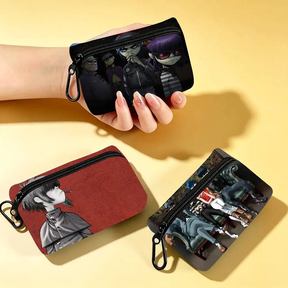 Anime Gorillaz Wear-resistant Oxford Cloth Coin Purse Portable Backpack Hanging Card Storage Bag