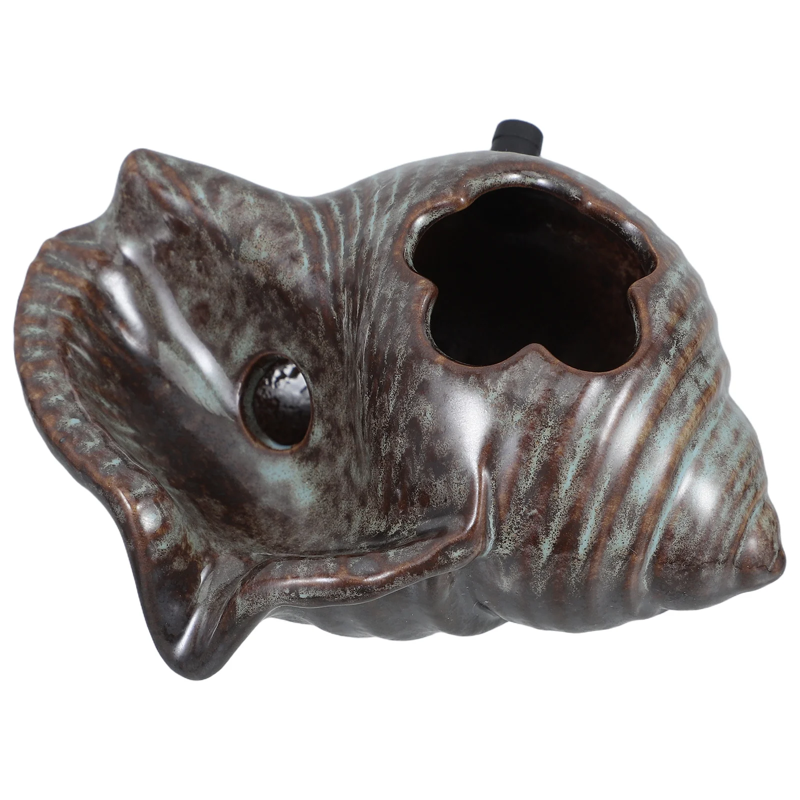 

Ceramic Conch Shaped Water Feature Spitter Unique V-Shaped Outlet Garden Patio Outdoor Pond Fountain Decoration