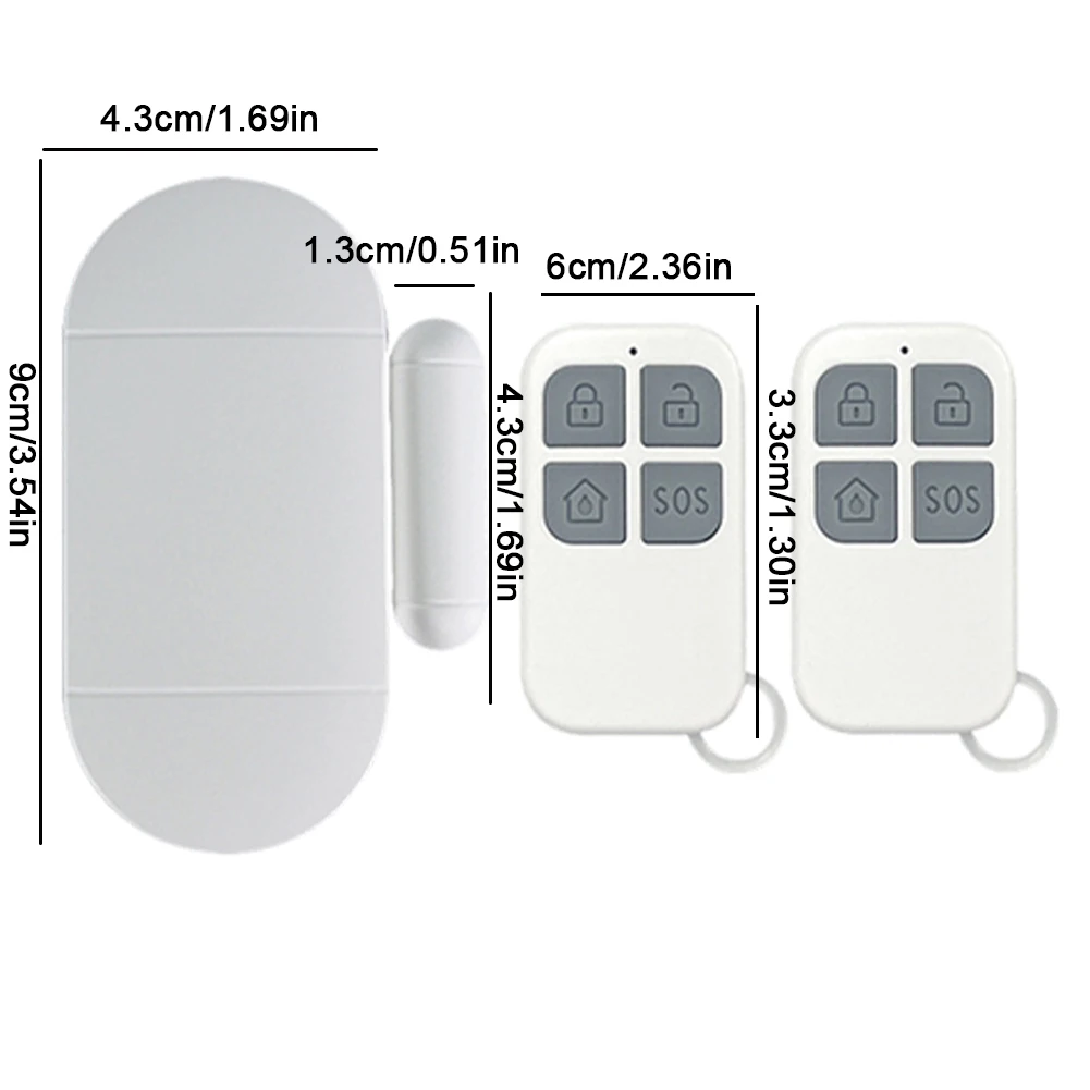 Alarme remoto sem fio contra roubo, sensor magnético, alarme de porta e janela, sensor aberto, carrilhão para casa, garagem, apartamento e mais