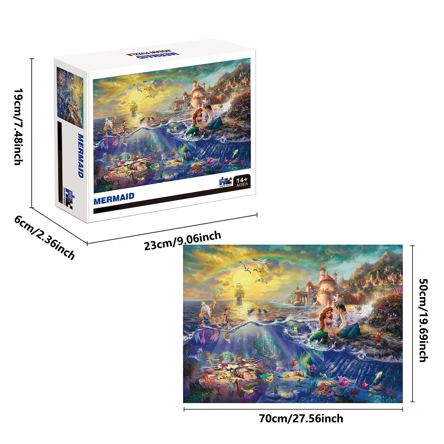 1000 Teile Meerjungfrau-Puzzles für Erwachsene, Heimdekoration, Spiele, Familienspaß, Bodenpuzzles, Lernspielzeug für Kinder