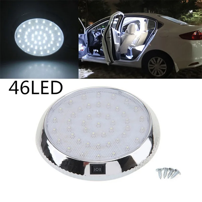 12V 46 LED Interior Indoor Roof Ceiling Dome Light for Car Caravan Camper Van Motorhome Boat RV Round LED Roof Interior Lights