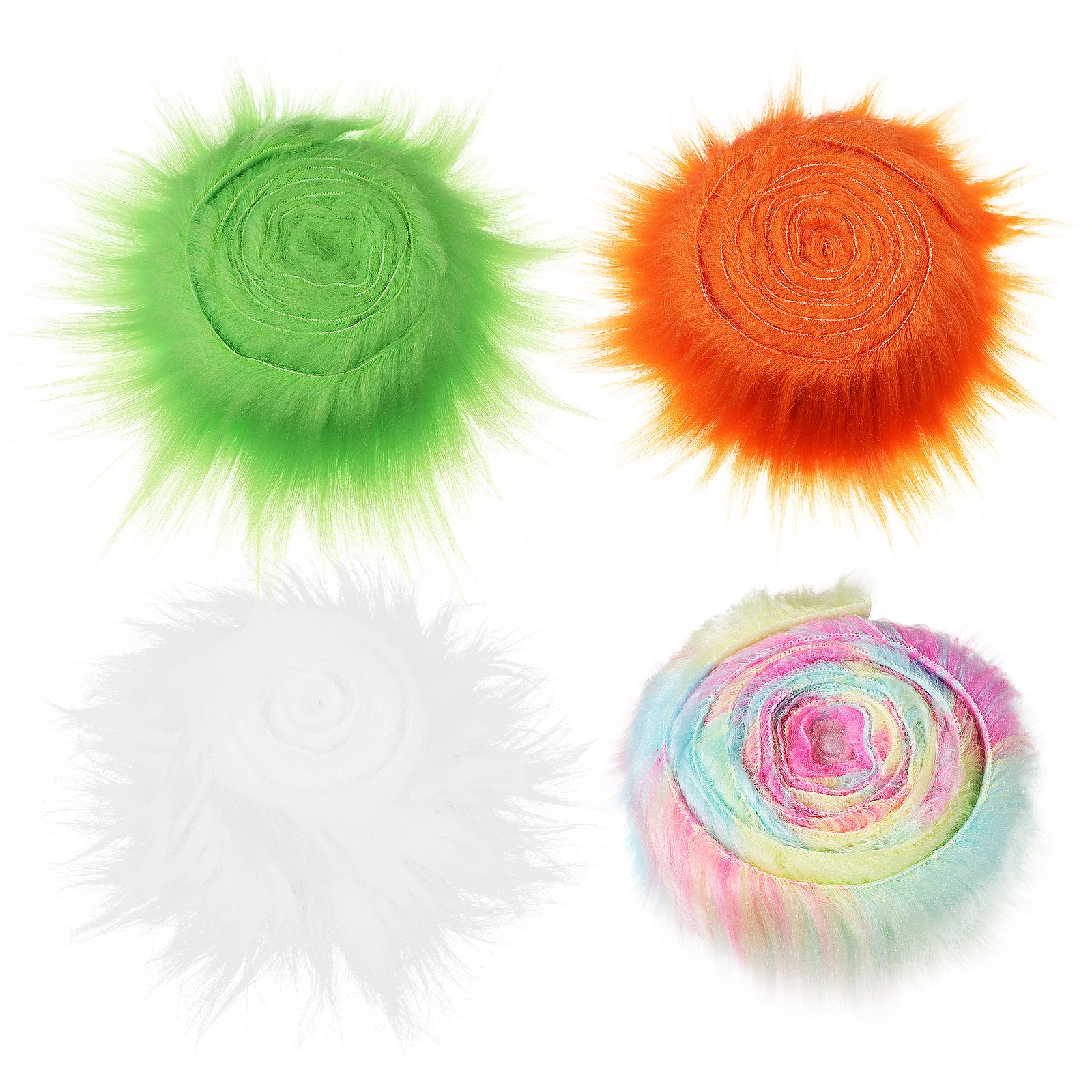 

4pcs Faux Strips Colorful Shaggy Craft Fabric Soft Trimming For Home Decor Sewing Artificial Ribbons Multi-Use