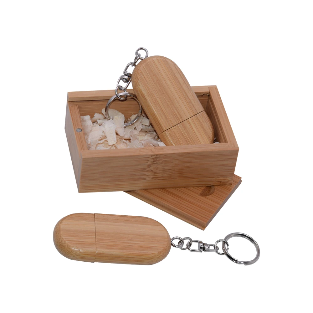 Con portachiavi regalo chiavette USB 128GB Pen Drive 64GB Wood + Box Pendrive 32GB fotografia Memory Stick 16GB 8GB 4GB