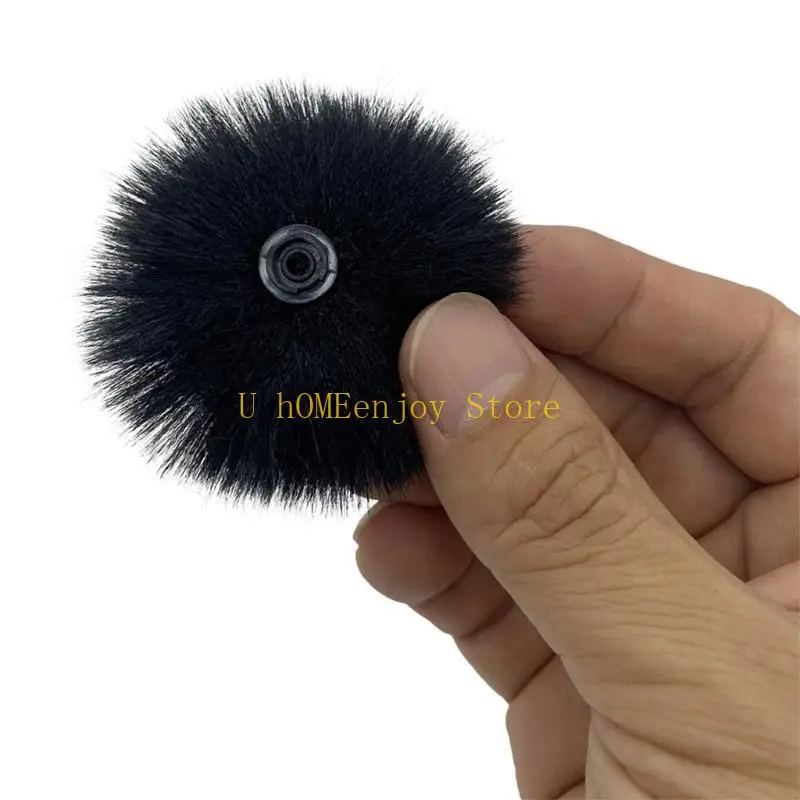 B0KF Lavalier Microphone Furry Windscreen Muff Microphone Wind Cover Fuzzy Microphone Cover for MIC Microphone Accessory view 3
