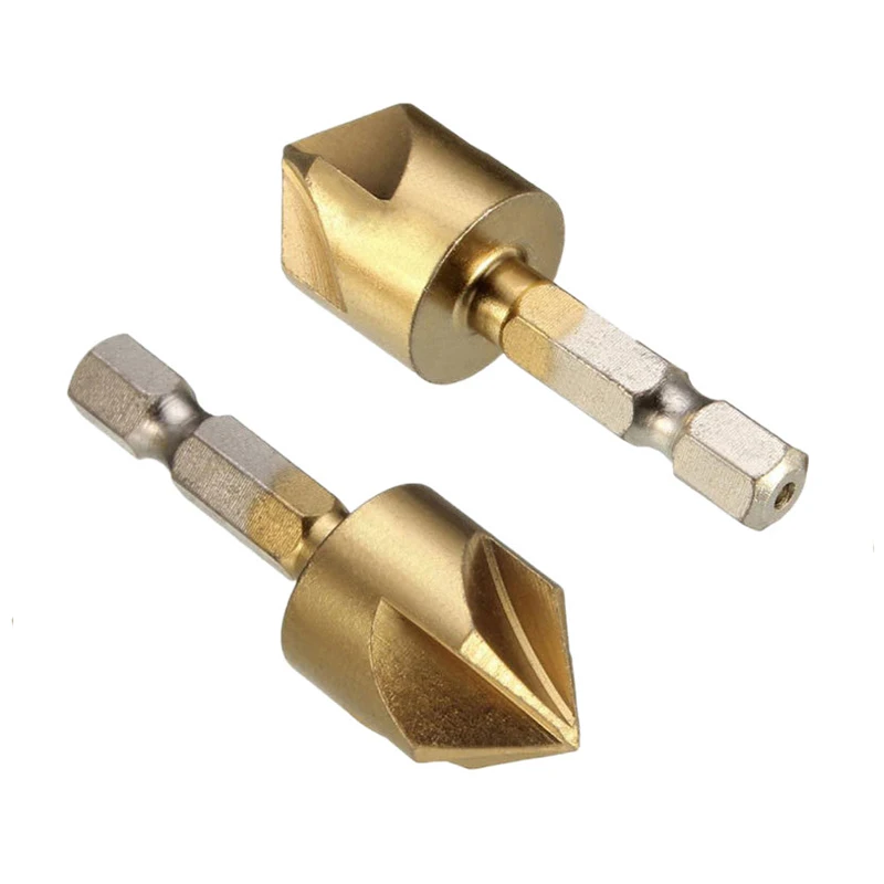 6 قطعة 6/8/9/12/16/19 مللي متر غاطسة مجموعة لقمة مثقاب مقبض سداسية عالية الكربون الصلب 5 الناي الشطب أداة أدوات النجارة